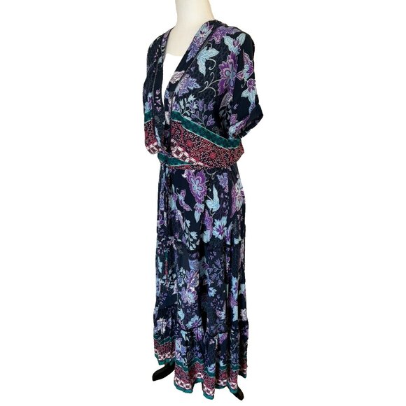 Jaase Floral Maxi Dress - Black and Purple - Picture 6 of 8